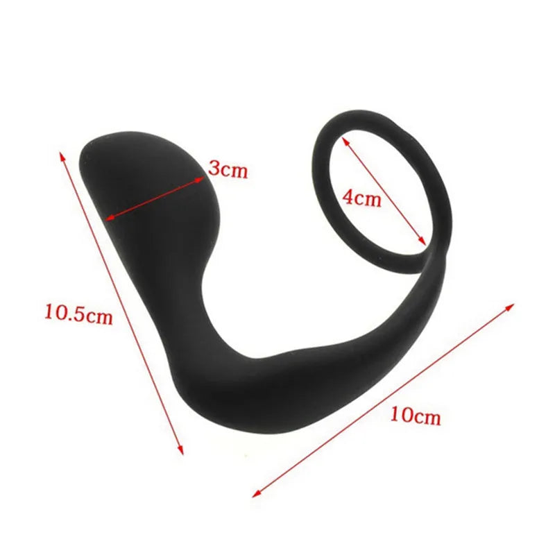 Penis ring with vibration anal plug