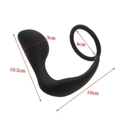 Penis ring with vibration anal plug
